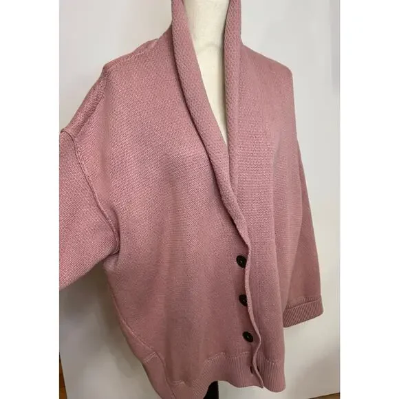 Free People $168 Chamomile Cardi M Oversized Rose Sugar Chunky Knit Cardigan - Picture 6 of 11